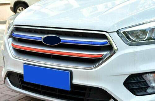 Red+Blue Front Upper Mesh Grille Grill Strip Trim for Ford Escape Kuga 2017-2019