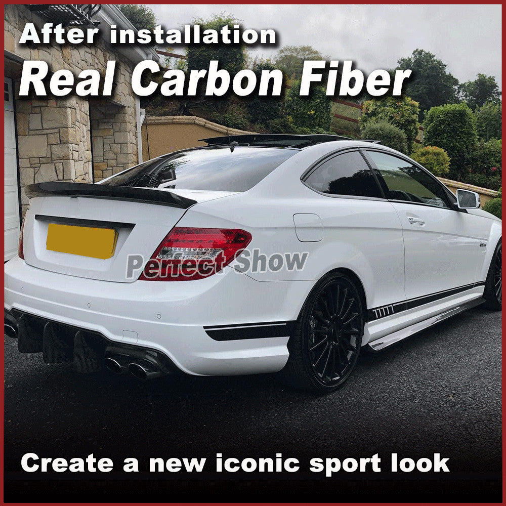 Fit for Mercedes-Benz W204 C63 08-15 Carbon Fiber Side Skirts Extensions Lip