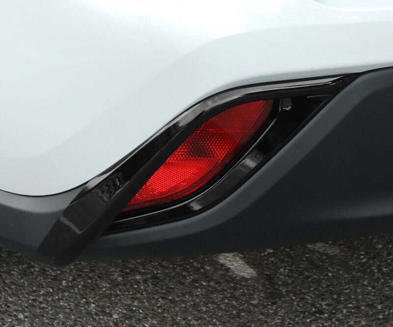 Glossy Black Rear Fog Light Lamp Frame Trims 2pc for Toyota Highlander 2020-2024