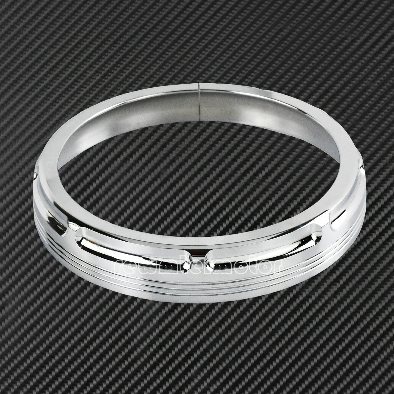 Chrome 7'' Burst Headlight Trim Ring Fit for Harley Touring Road King Trike 2013 Q