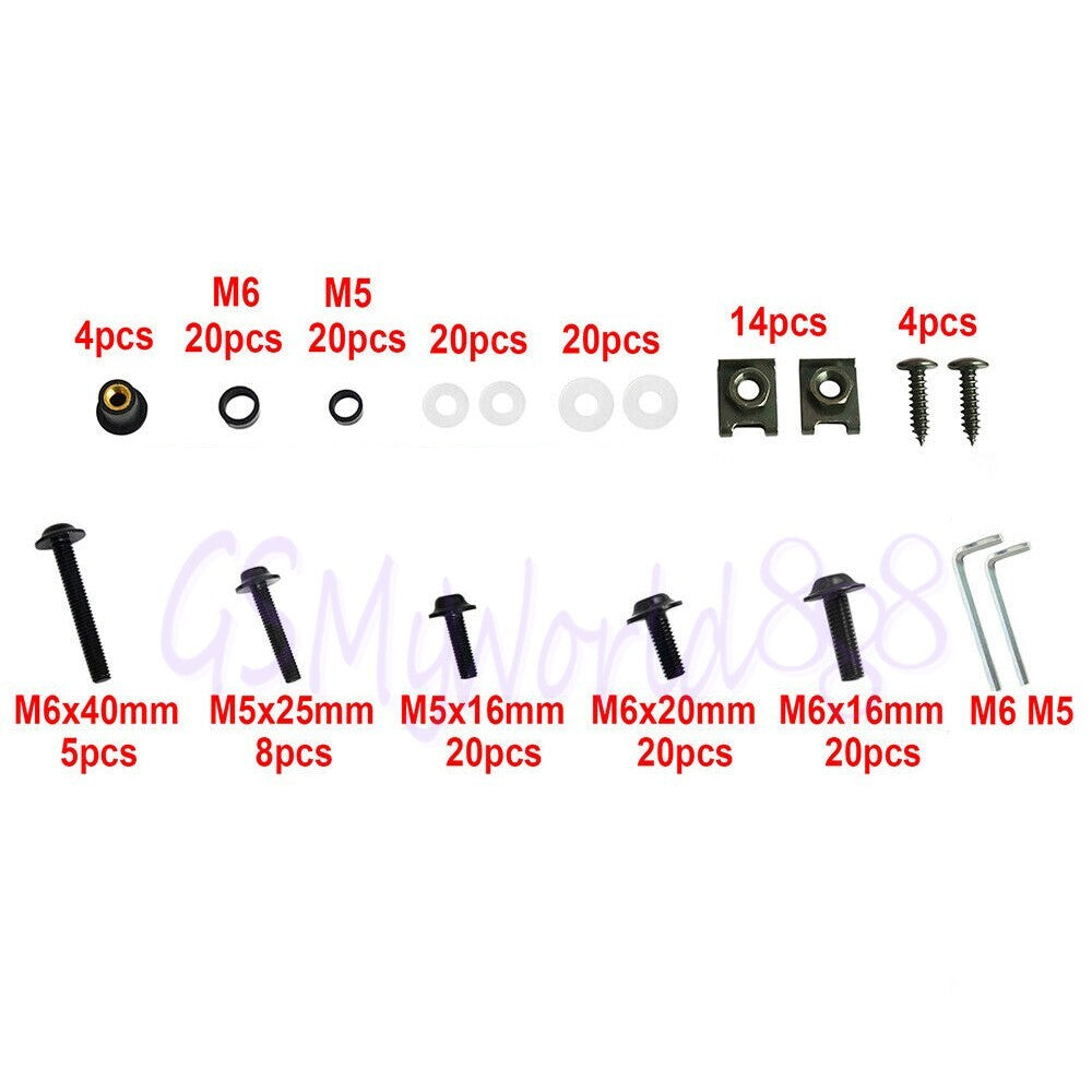 Complete Fairing Bolt Kit Screws Fit for Kawasaki ZZR1200 Z800/E version Z750R