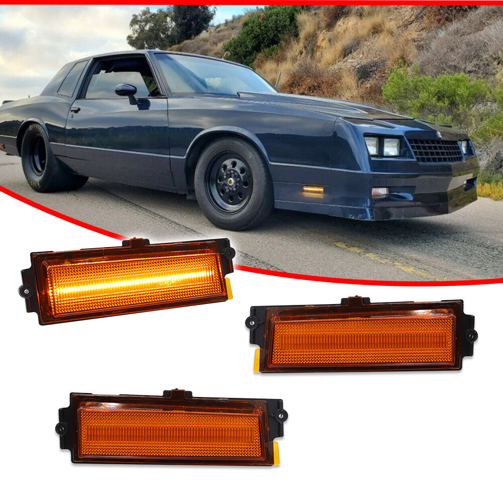 Suitable for 1981-1988 Monte Carlo SS LED front fender side marker light amber 2 pieces- v