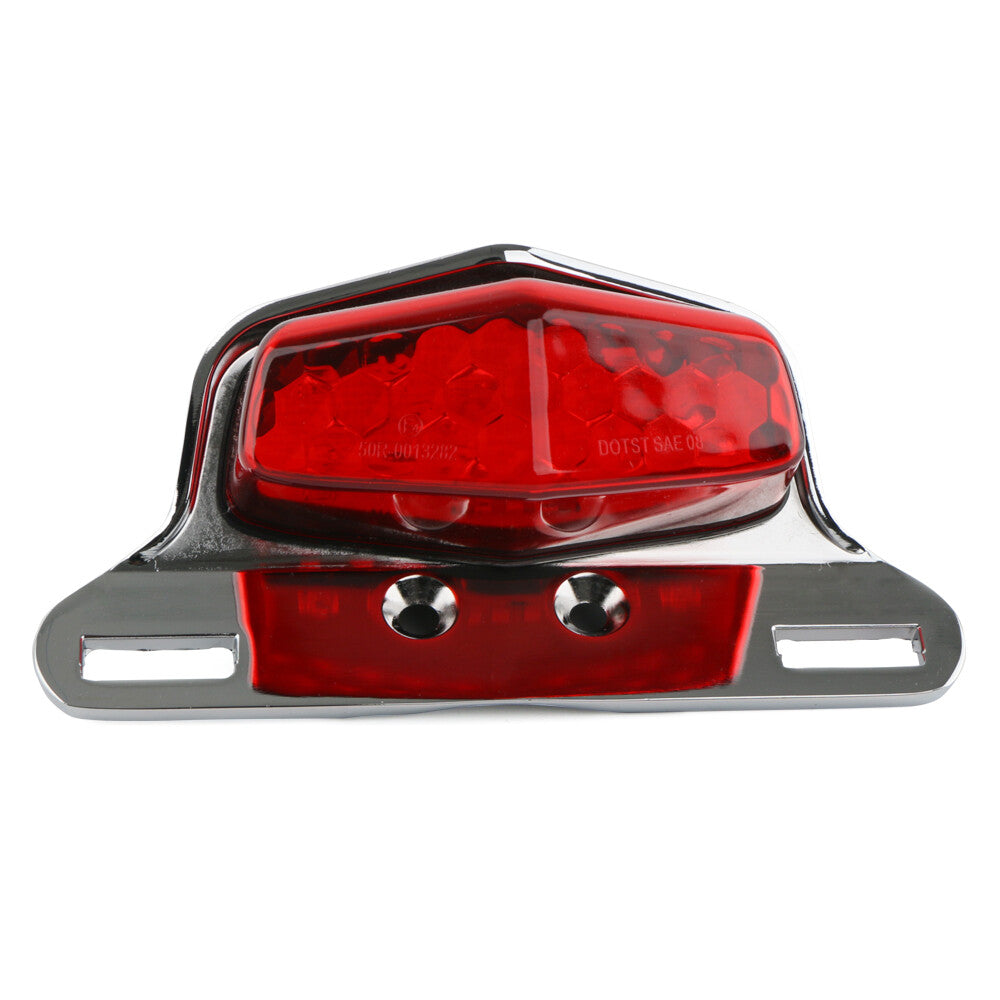 Motorcycle Motorbike Tail Light LED Brake Rear Light License Plate Lamp 12V RED