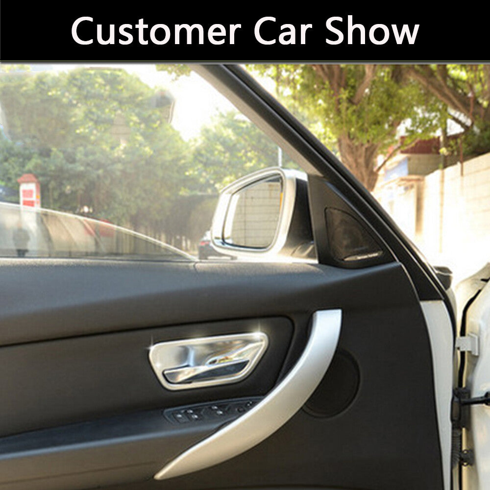 Auto Interior Door Handle Bowl Cover for BMW 3 4 series F30 F34 3GT Silver 4PCS