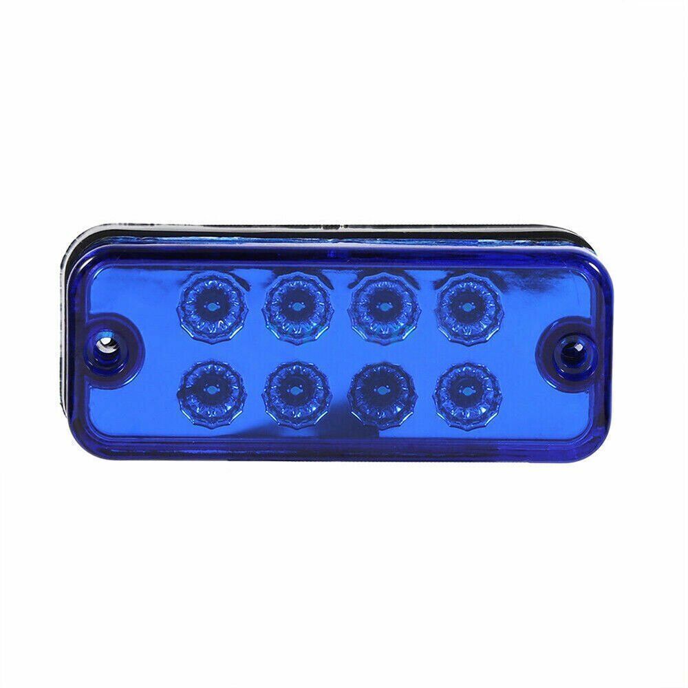 10X Blue 8LED Clearance Side Marker Light Indicator Lamp Truck Trailer Lorry RV