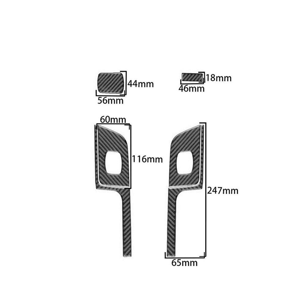 2Pcs Red Carbon Fiber Storage Accent Switch Trim Cover For F150 2004-2008 v