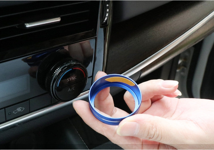 2X Dashboard Console Air Condition Knob Blue Ring Trim for Nissan Rogue 21-2023