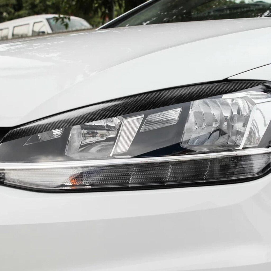Carbon Fiber Headlight Eyebrow Eyelids Trim for Volkswagen for VW for Golf 7 Mk7 2013-18