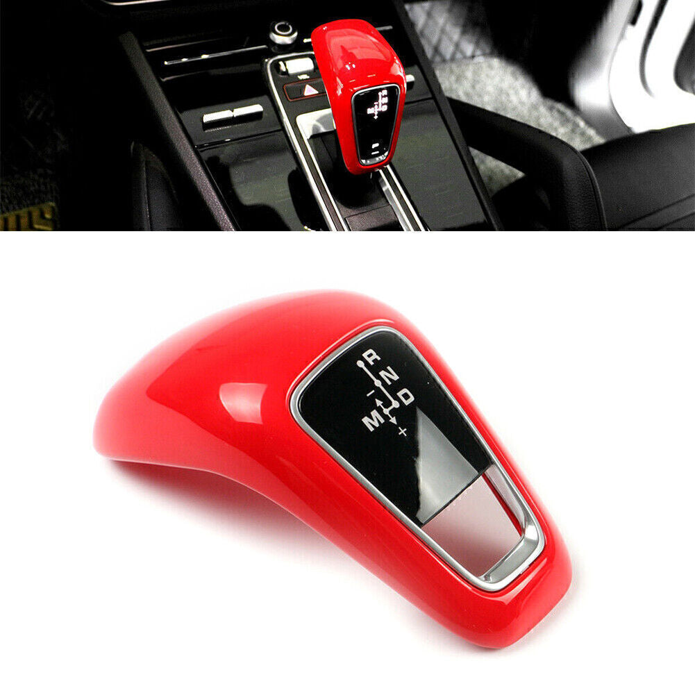 ABS Gear Shift Knob Cover Trim for Porsche for Cayenne 2018 2019 2020 2021 Red Q