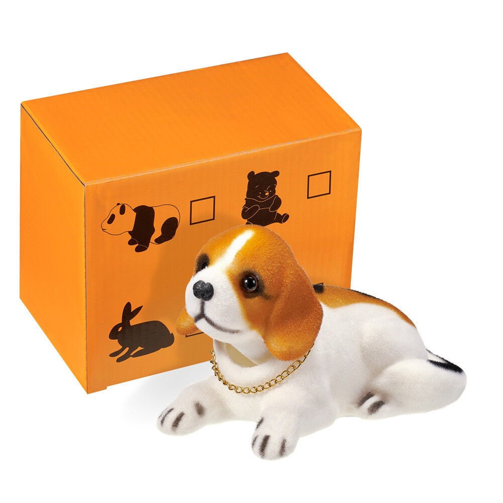 Nodding Lucky Beagle Figurine Ornaments Bobble Head Toys For Car Dashboard Decor