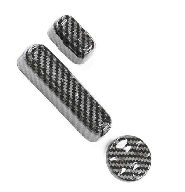 5pc Carbon Fiber for Seat Adjust Handle Button Cover Trim for Honda Accord 2018-2020