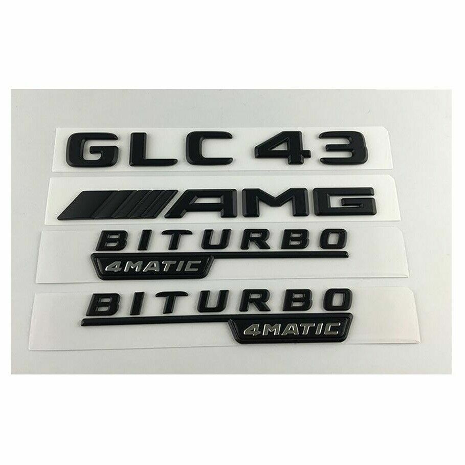 Black GLC43 AMG BITURBO 4MATIC Trunk Fender badge for Mercedes-Benz
