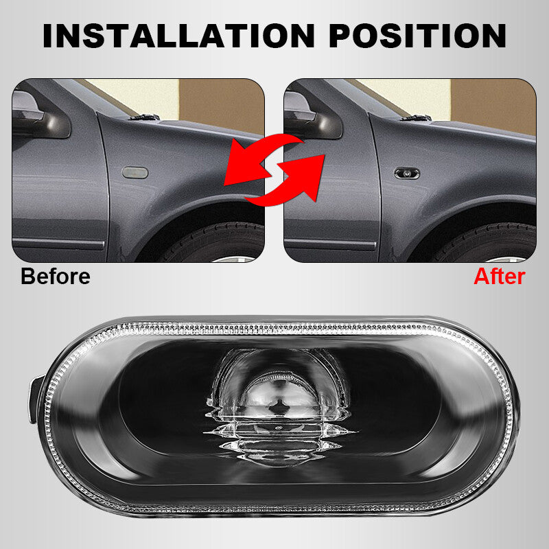 2 Fender + 2 Bumper Lamp Smoke Side Marker Light for VW for Jetta MK4 for Golf 1999-2005