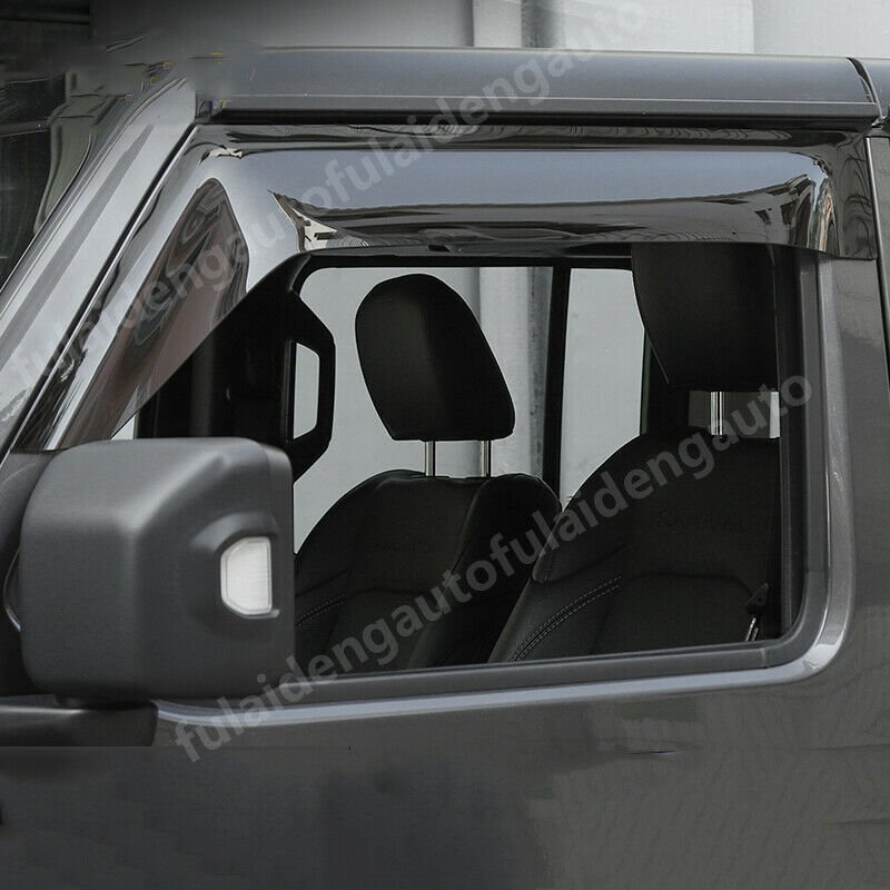 4p for Jeep for Wrangler JL 2018-2024 Smoke Window Visors Sun Rain Guards Vent Shade