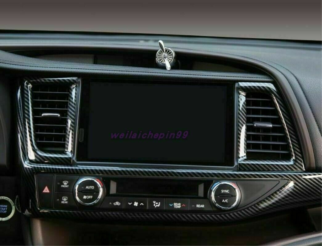 4Carbon Fiber Inner Middle Air Vent Outlet Trim for Toyota Highlander 2015-2019