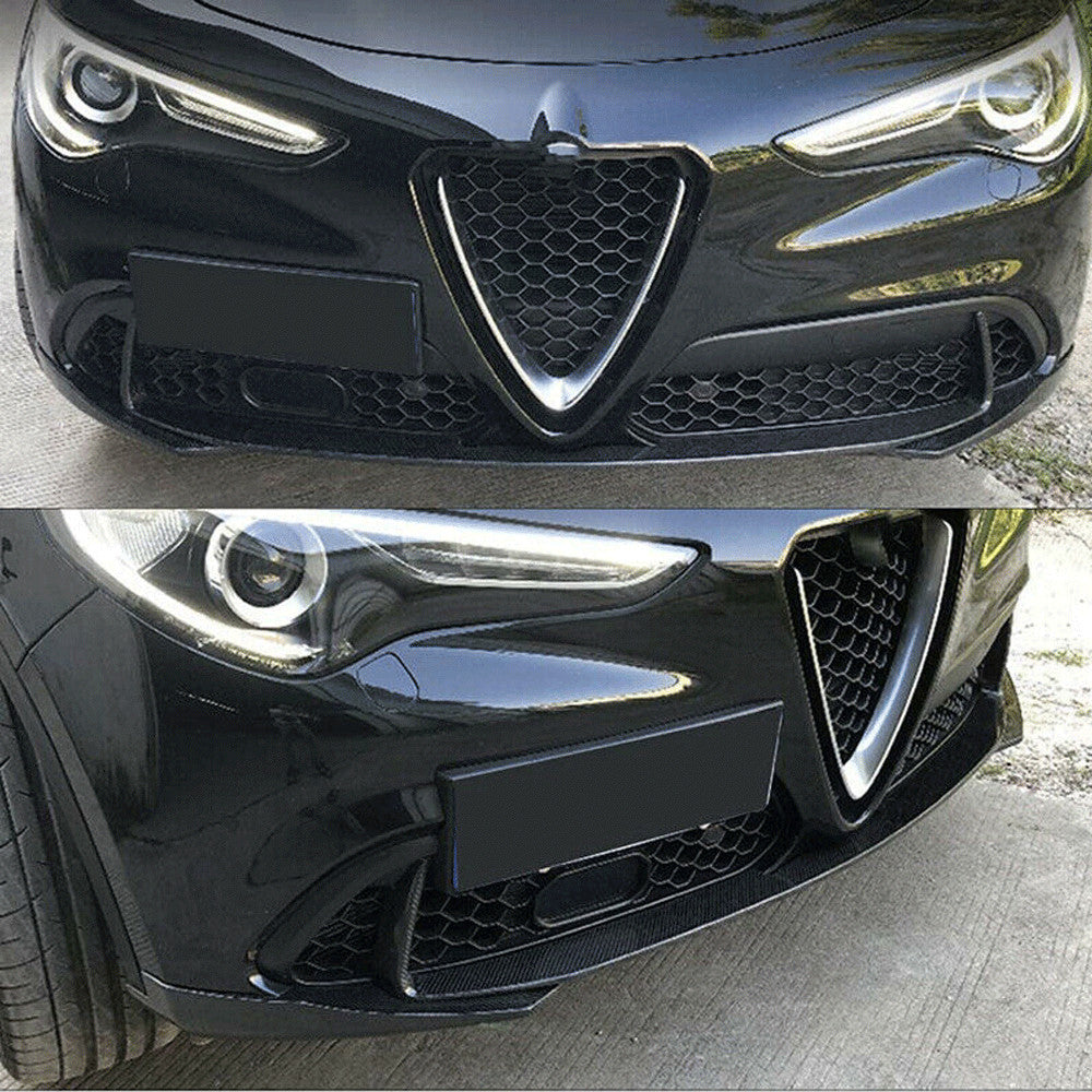 Fit for Alfa Romeo for Stelvio 2017-22 REAL CARBON Front Bumper Lip Spoiler Splitter