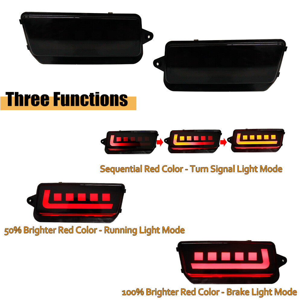 Smoked Lens LED Bumper Reflector Rear Light Kit for 2005-10 for Jeep Grand Cherokee - v
