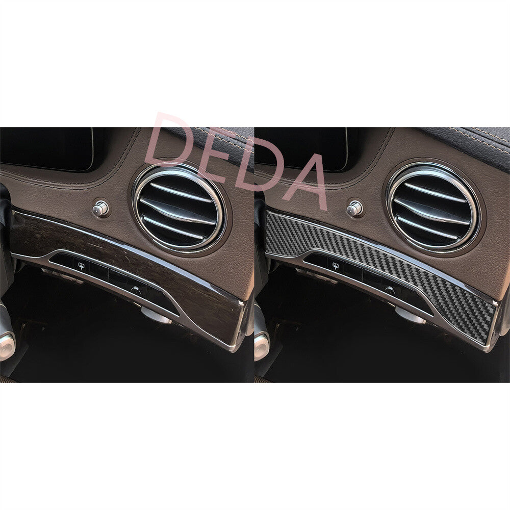 for Benz S Class W222 13-20RHD Headlight Switch Up Lane Assist Trim Carbon Fiber