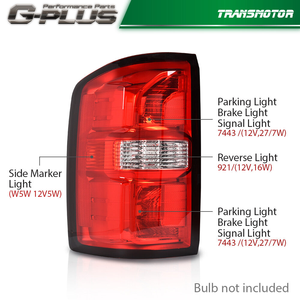 Red Tail Light Brake Light Pair Fits 2014 - 2018 for GMC for Sierra 1500 2500 3500- v