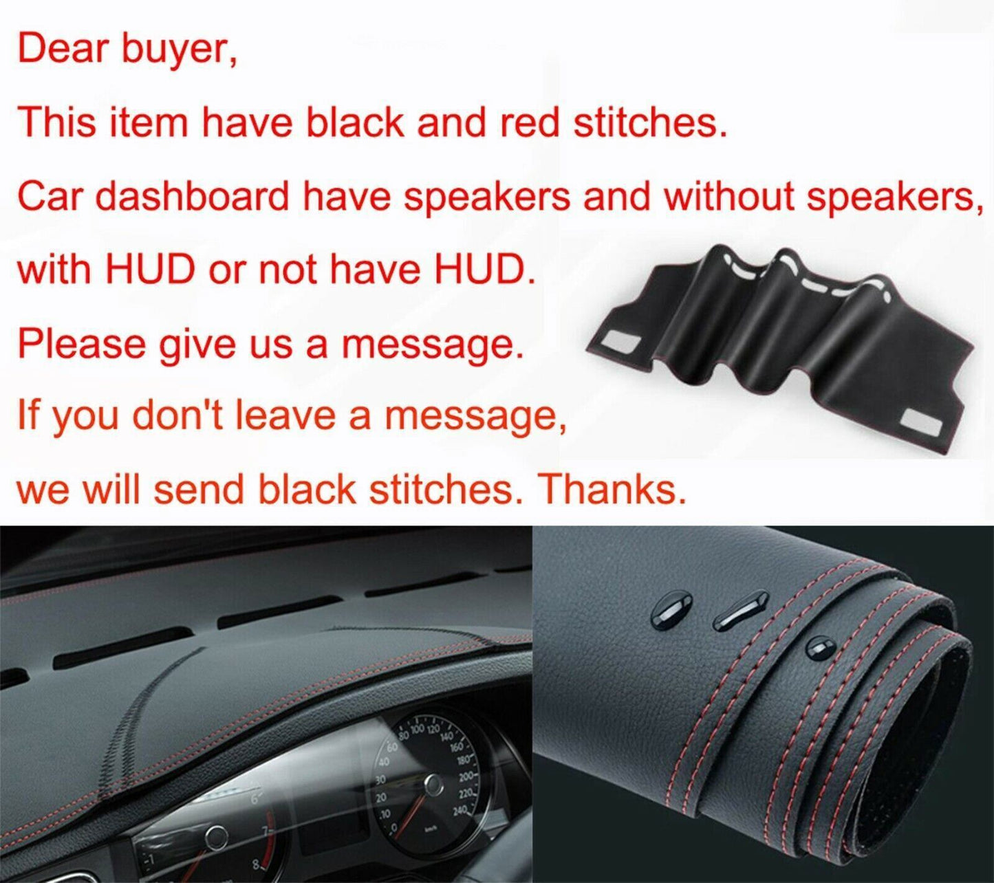 1X PU leather Dashboard Dash Mat Non-slip DashMat Shade for Cadillac CT4 2020-23
