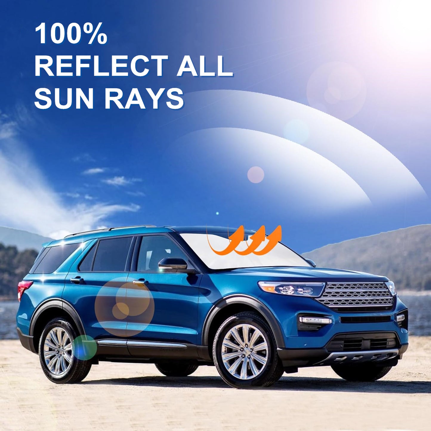 For 2020-2024 2025 for Ford Explorer Front Windshield Sun Shade UV Heat Block Cover