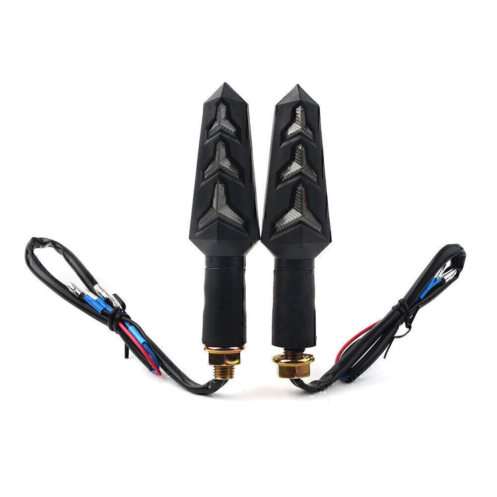 10mm Motorcycle LED Blinker Turn Signal Indicator Amber Lamp Universal Black Q