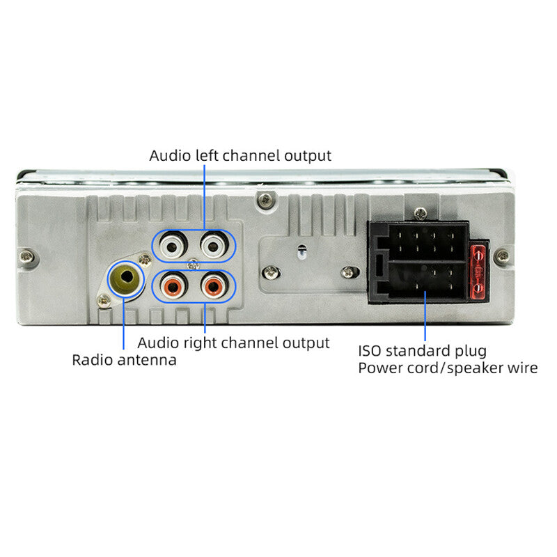 1DIN Car Stereo Receiver with Bluetooth, USB, TF, MP3 Player, AUX Radio, and Call Assistant n
