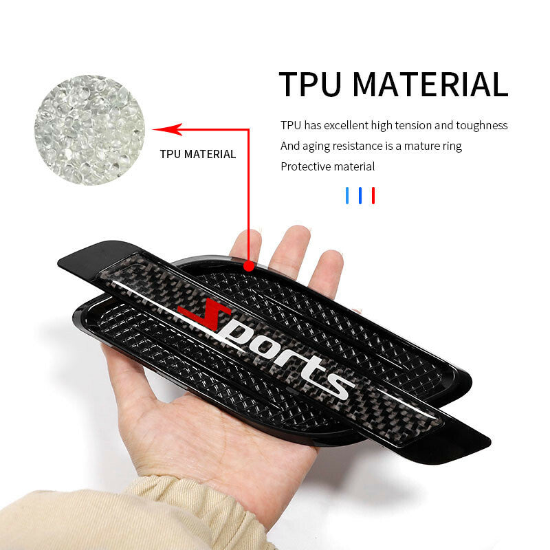 Car Air Flow Vent Fenders Sticker Leaf Board Side Mark Carbon Fiber Look Trim