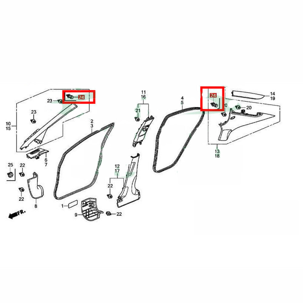 5 Car Door Pillar Card Panel Moulding Trim Retainer Clips for Honda