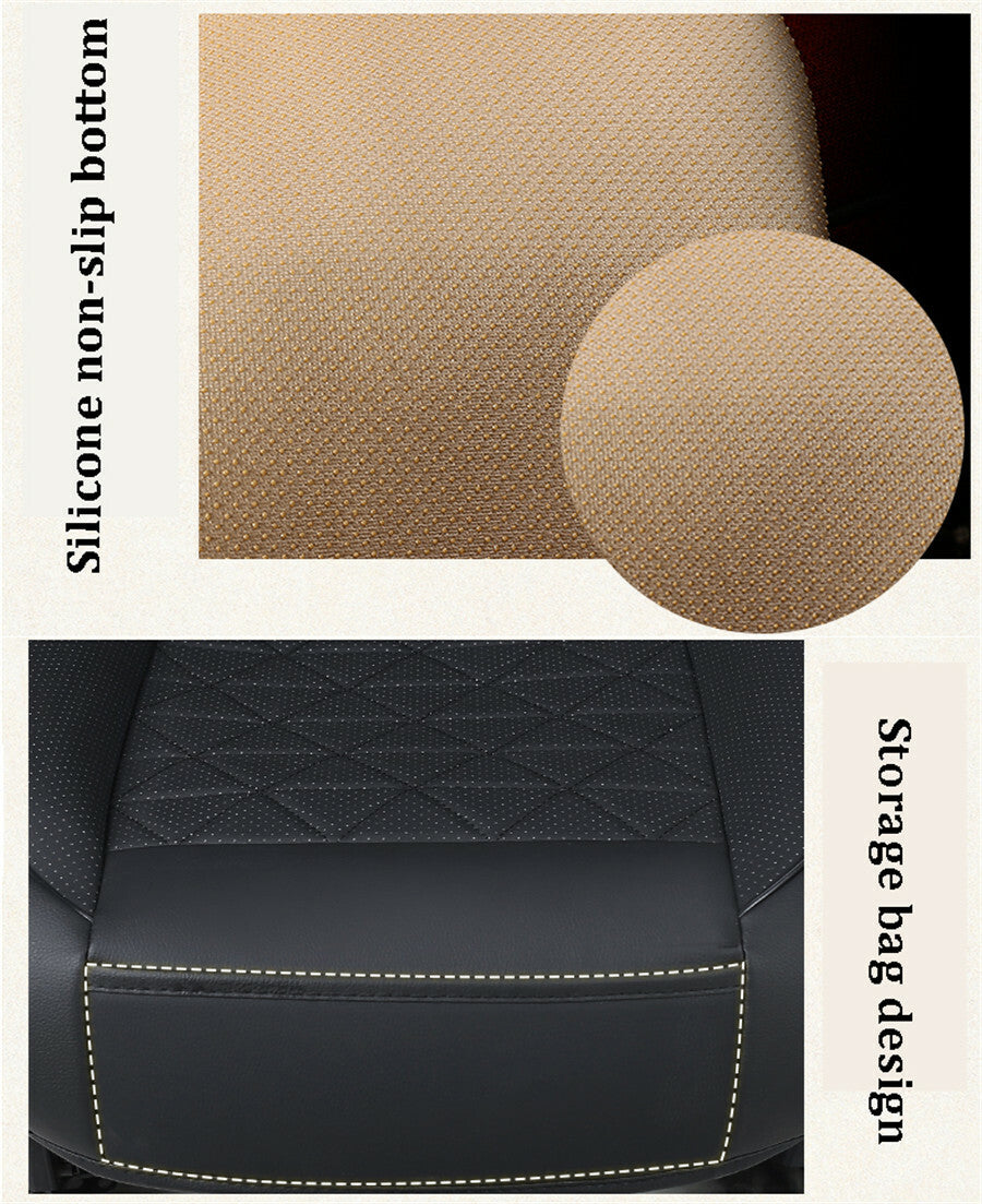 1pcs Black Car Front for Seat Cover PU Leather Accessory for Seat Cushion Protector