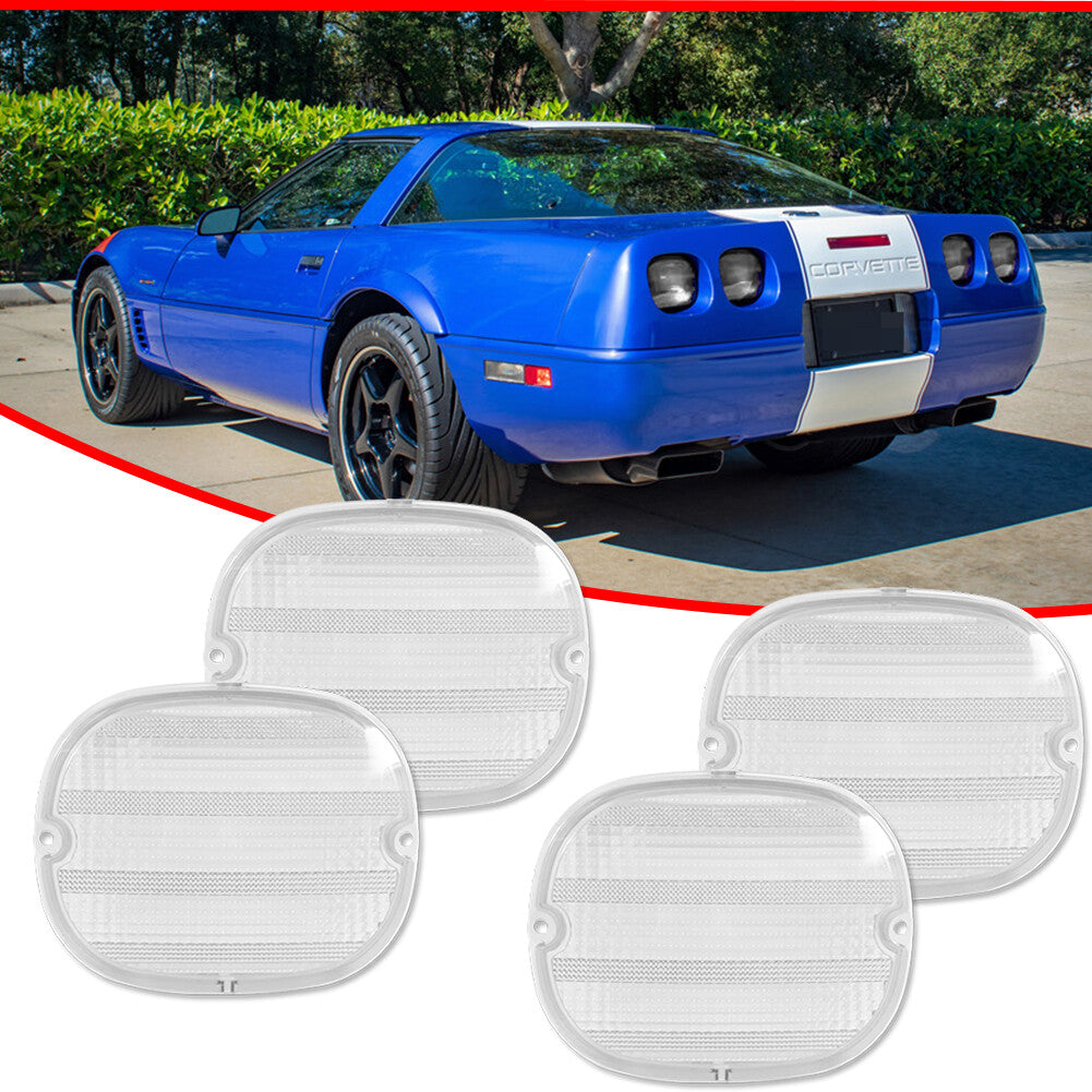 4-piece transparent lens rear taillight reflector housing kit suitable for 1990-1996 C4 for Corvette - v