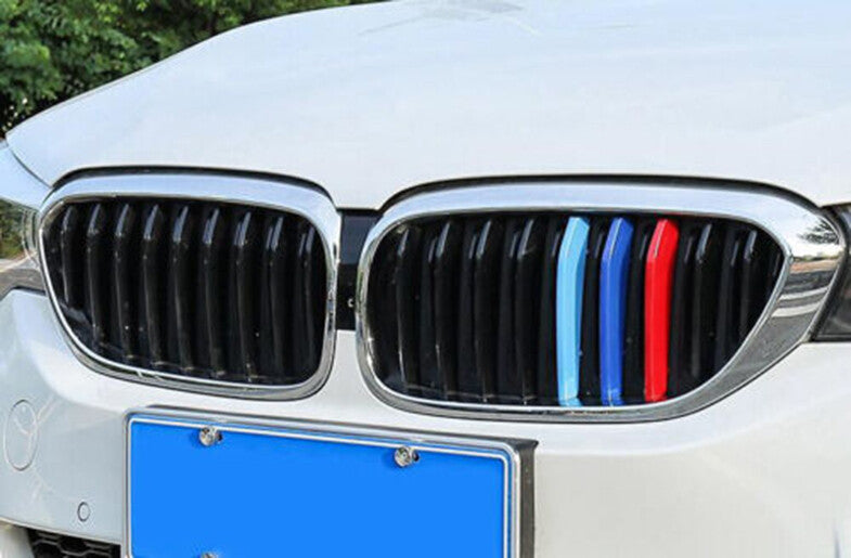 for BMW 5 Series 2018-2020 3-Color Front Center Mesh Grille Grill Strip Trim 3pc