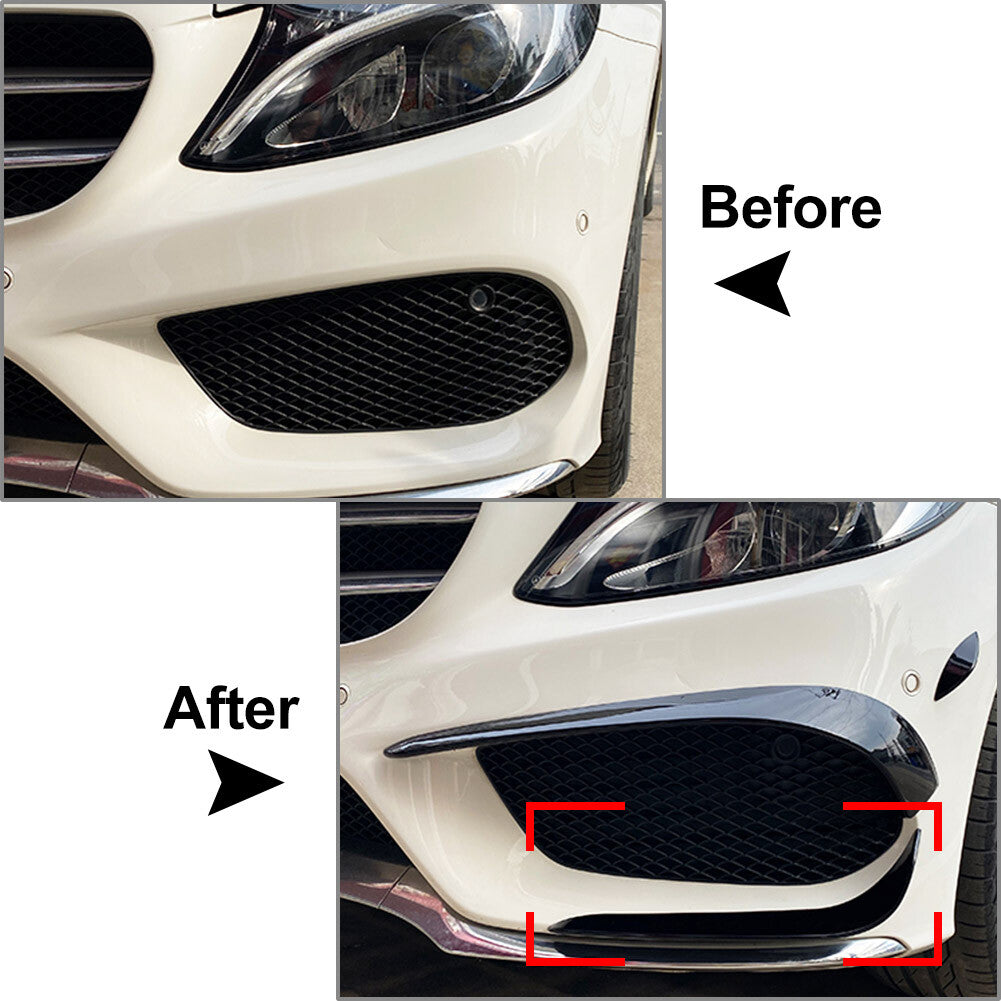 Front Bumper Lip Splitter Spoiler Fit for Mercedes Benz C-Class W205 2015-2018