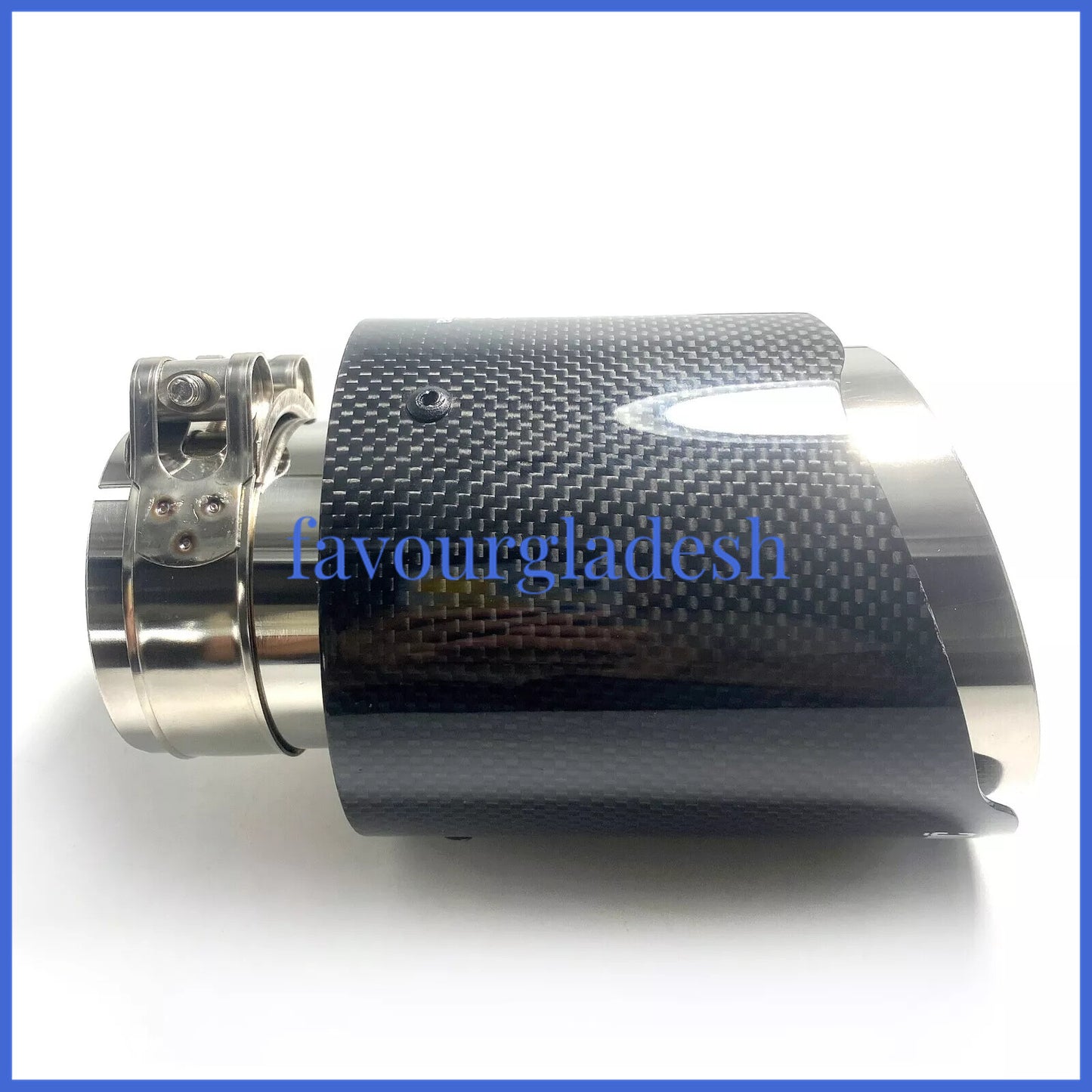 1 X IN 2.5 63MM OUT: 4.5 114MM Akrapovic Glossy Carbon Fiber Pipe Exhaust Tip