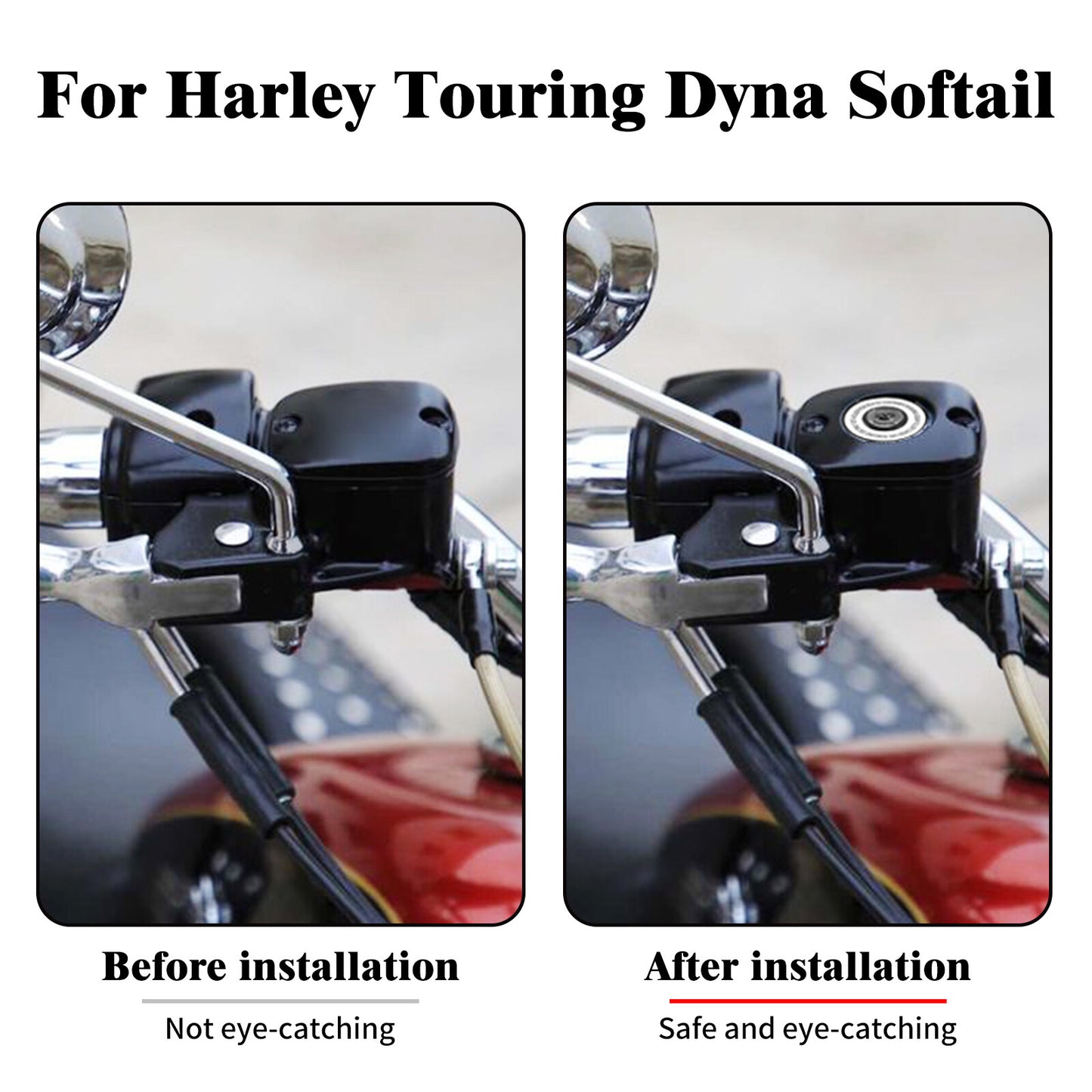 Black Front Brake Master Cylinder Cover Fits for Harley Touring Glide Dyna FXD