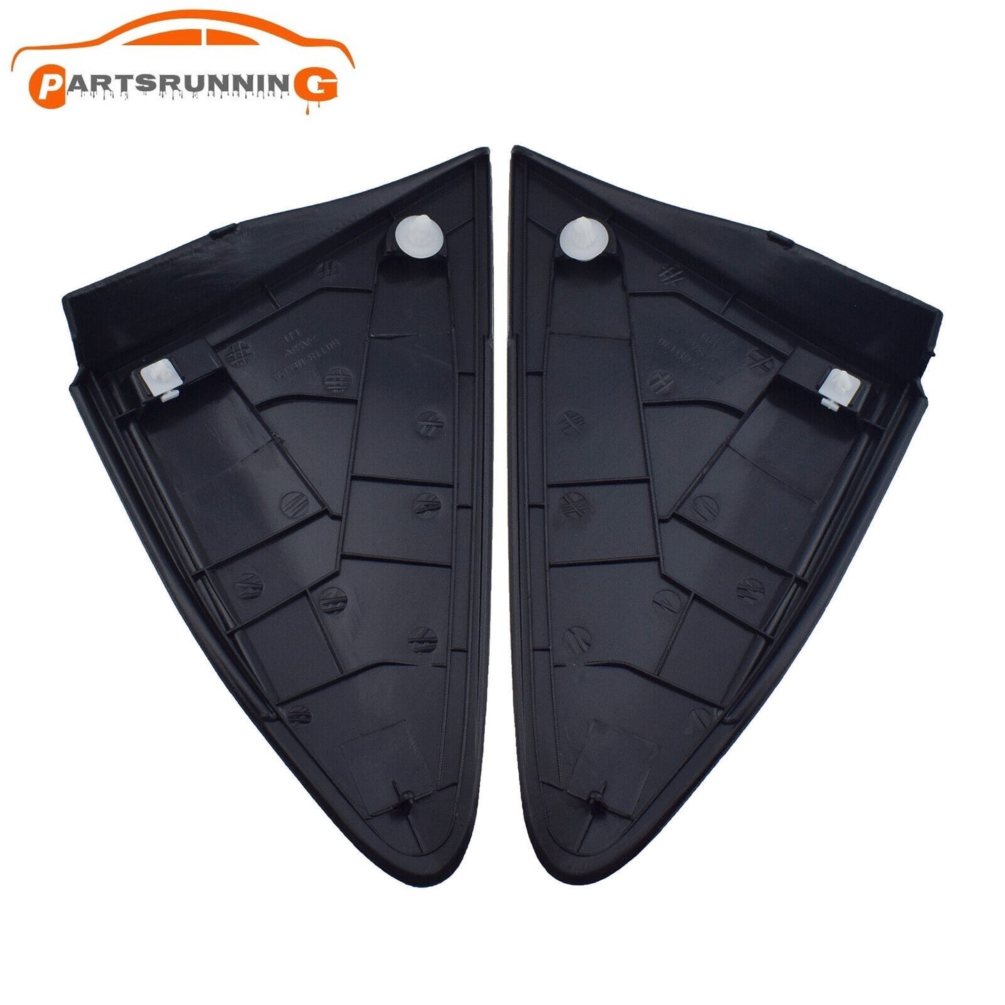 Pair Fender Mirror Molding Triangle Trim Corner Cover for Toyota Yaris 2012-2014
