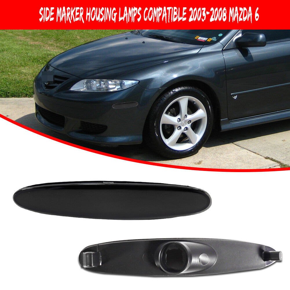 Smoked lens front side marker signal light housing kit for 03-08 for Mazda 6 GY- v