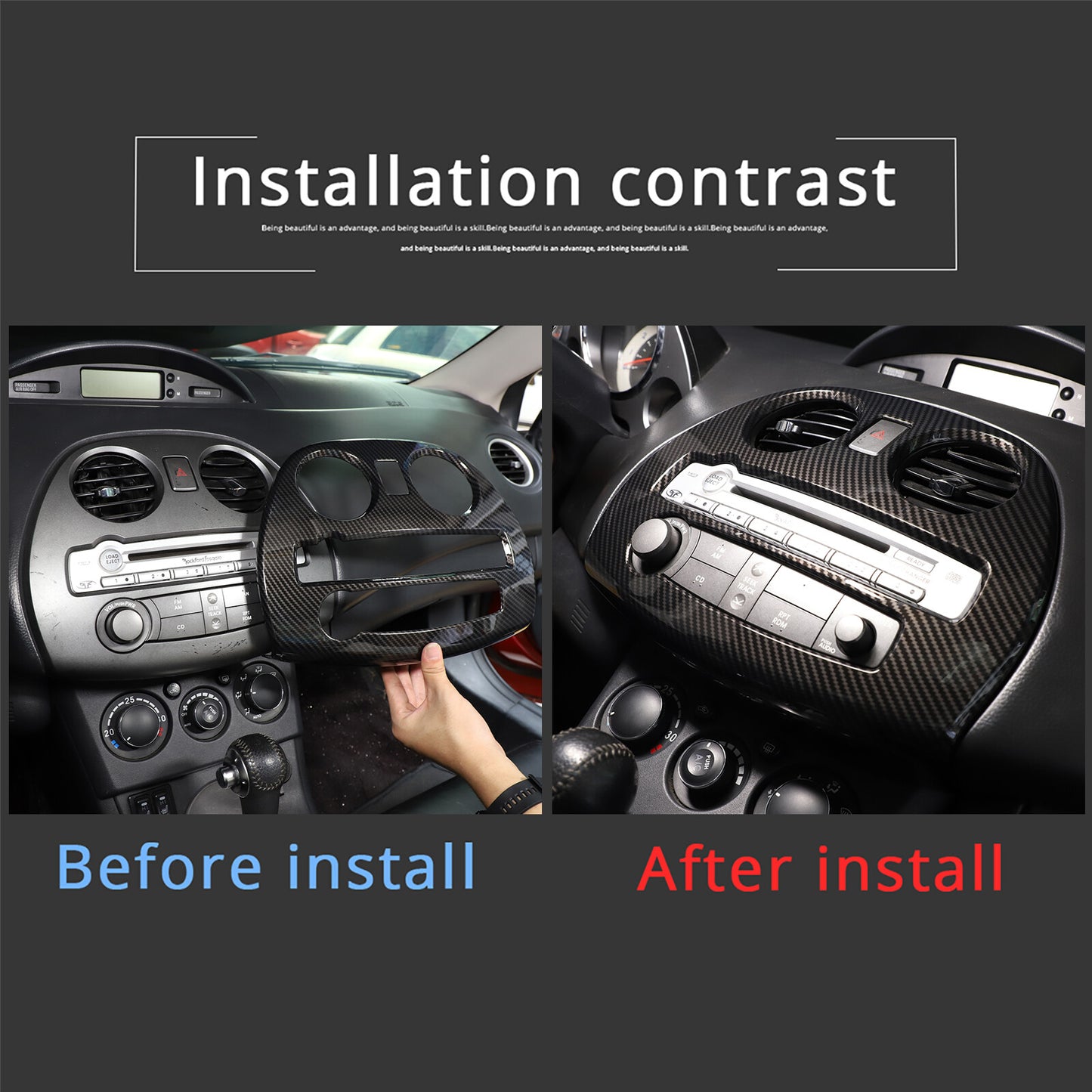 Carbon fiber air conditioning vent socket cover decoration suitable for ta Tacoma 2016-22- v