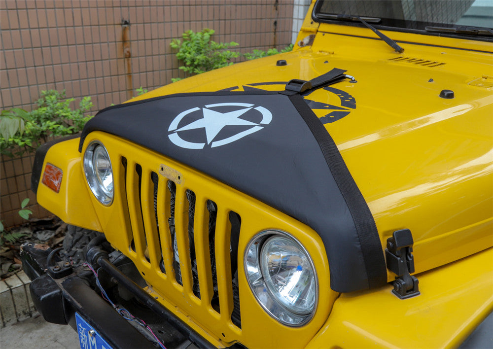 Front Engine Hood Bra Cover Bra T-Style Protector for Jeep for Wrangler TJ 1997-2006