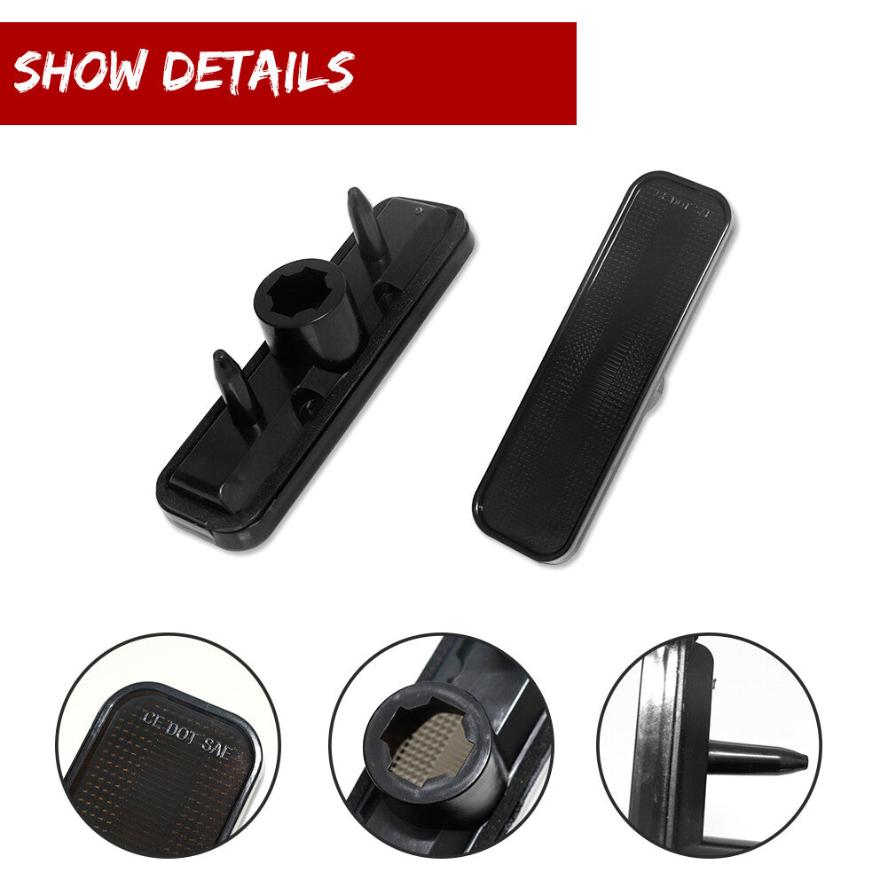 4-Pack Smoked Front and Rear Side Marker Light Covers for 1970-73 for Camaro SS Z28 RS- v