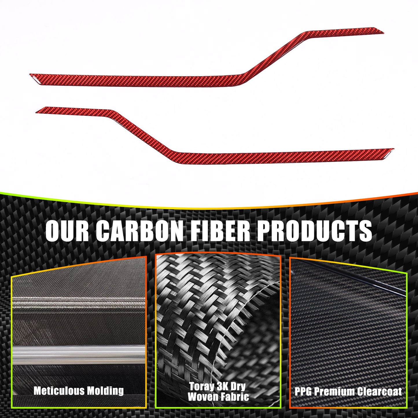 Carbon ABS Front Bumper Grille Accent Bezel Cover for Corvette C8 Z51 2020-2023- v