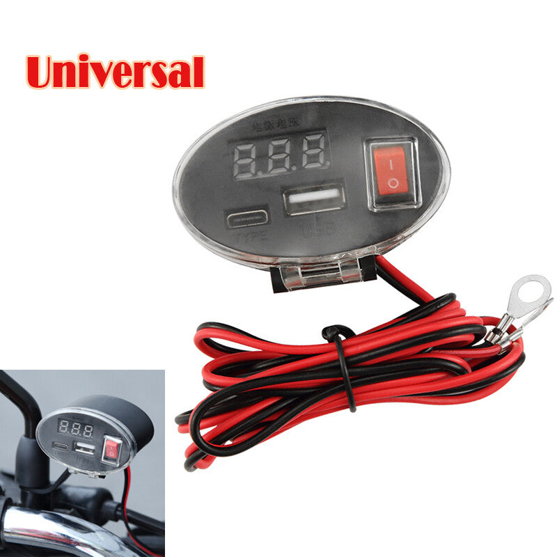 12V Waterproof USB Motorcycle/Scooter Handlebar Charger Socket with Switch and Mounting n