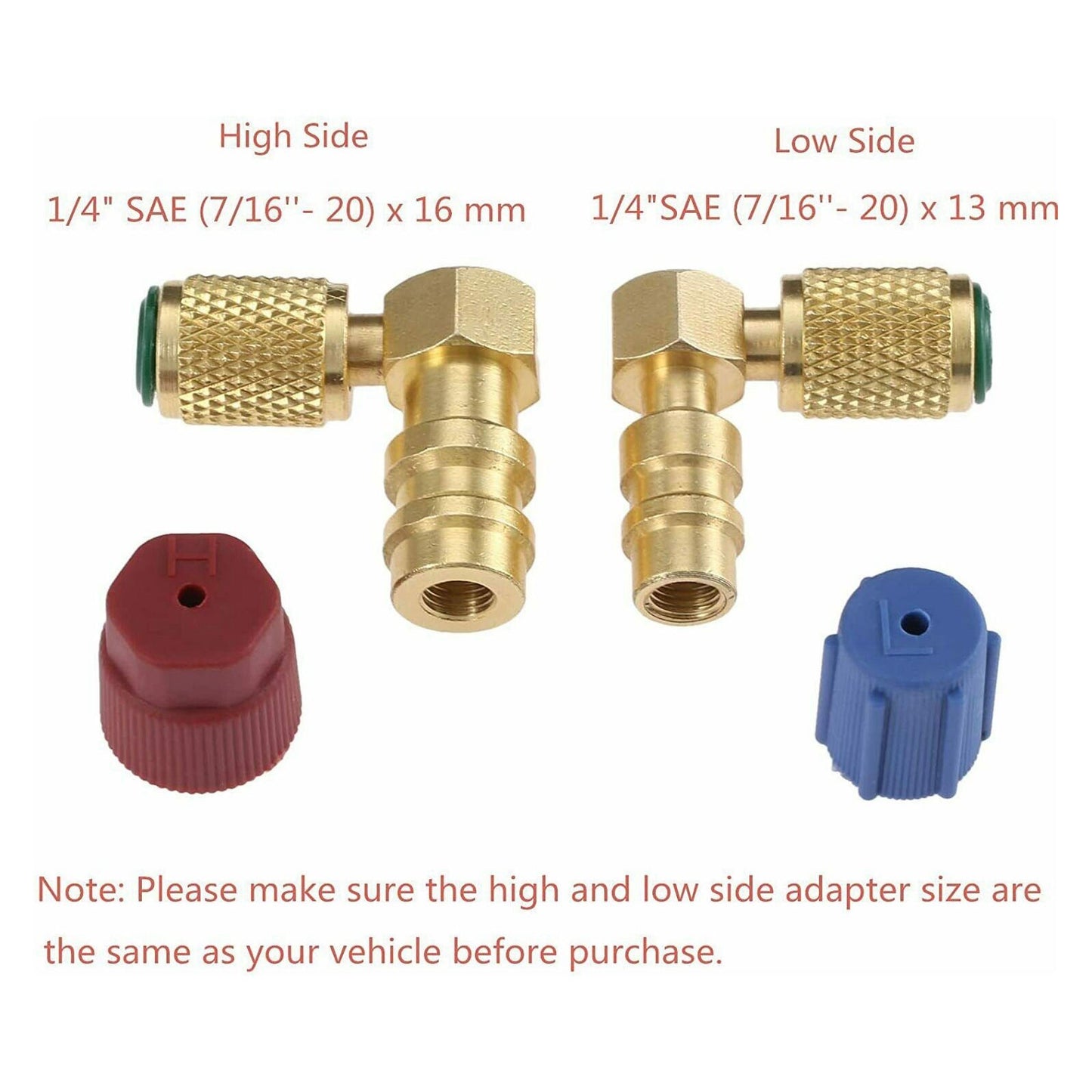 R12 to R134A High/Low AC Port Retrofit Conversion Adapter Quick Coupler Valve AT