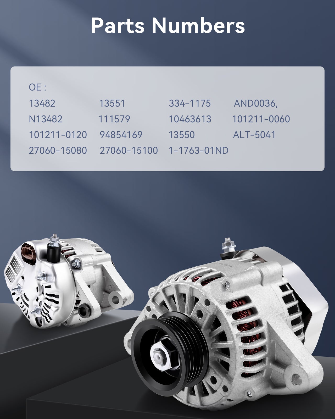 Silver Alternator 334-1175 Fit for 1993-1997 for Toyota for Corolla Base Sedan 1.6L L4
