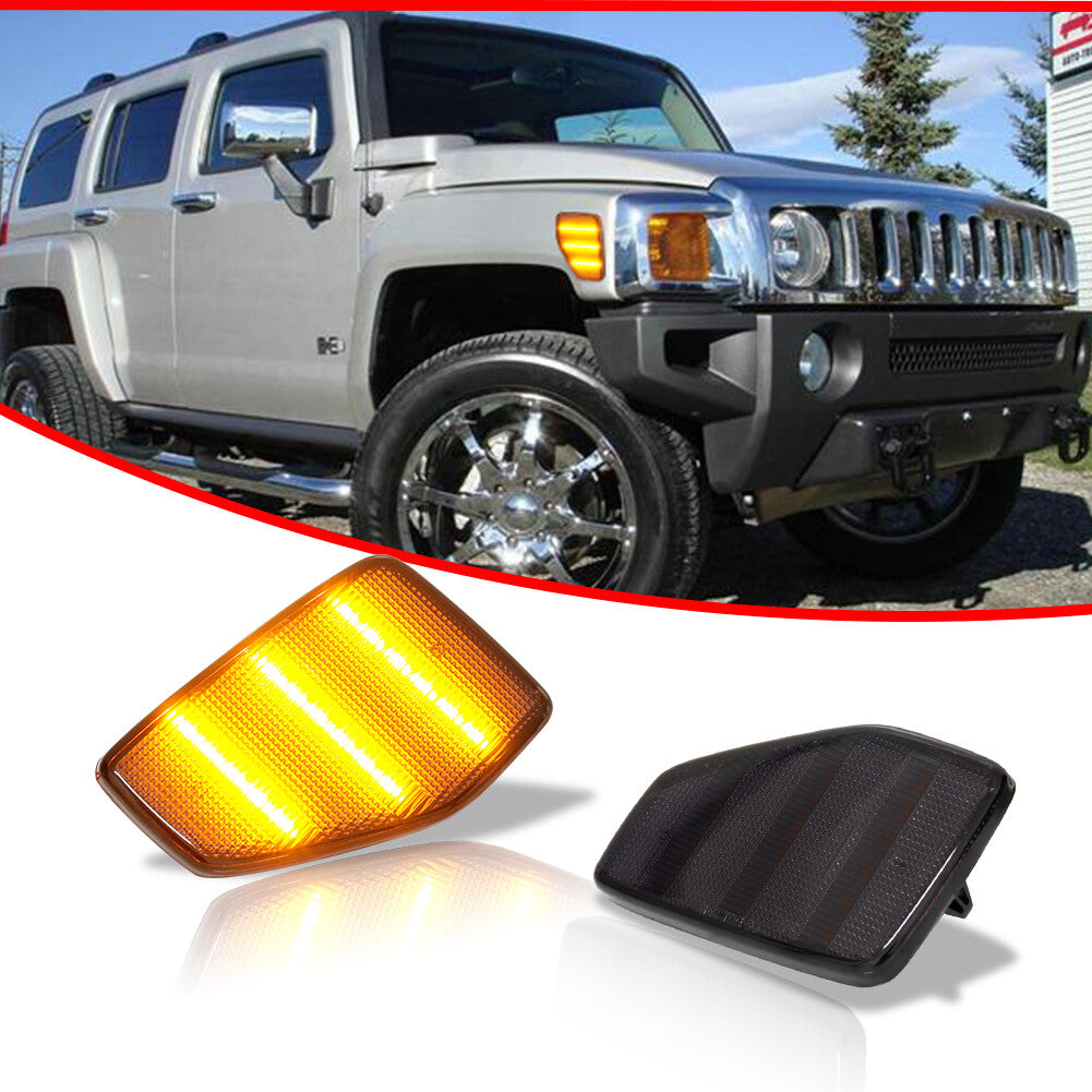 +R smoked amber LED side marker light mudguard light suitable for 2006-00 for Hummer H3 H3T- v