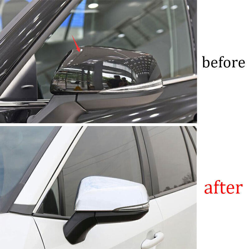 for Toyota Highlander 20-2024 Chrome ABS Exterior Rear View Mirror Cover Trim 2X