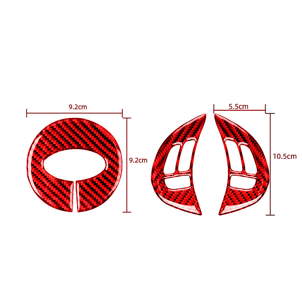 Red Carbon Fiber Central Air Vent Outlet Trim Cover for Subaru Forester 2005-08 v