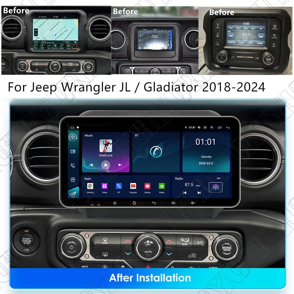 10.33 Stereo Radio GPS Nav Head Unit FM for Jeep for Wrangler JL Gladiator 2018-24