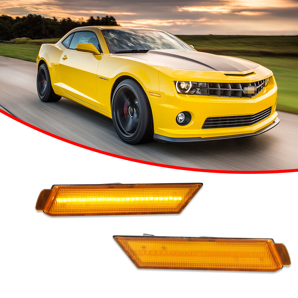 2-piece amber LED front corner parking marker light suitable for 2010-2015 Camaro- v