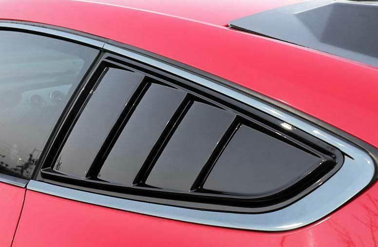 for Ford for Mustang 2015-22 Gloss Black Rear Side Window Quarter Louver Cover Trim